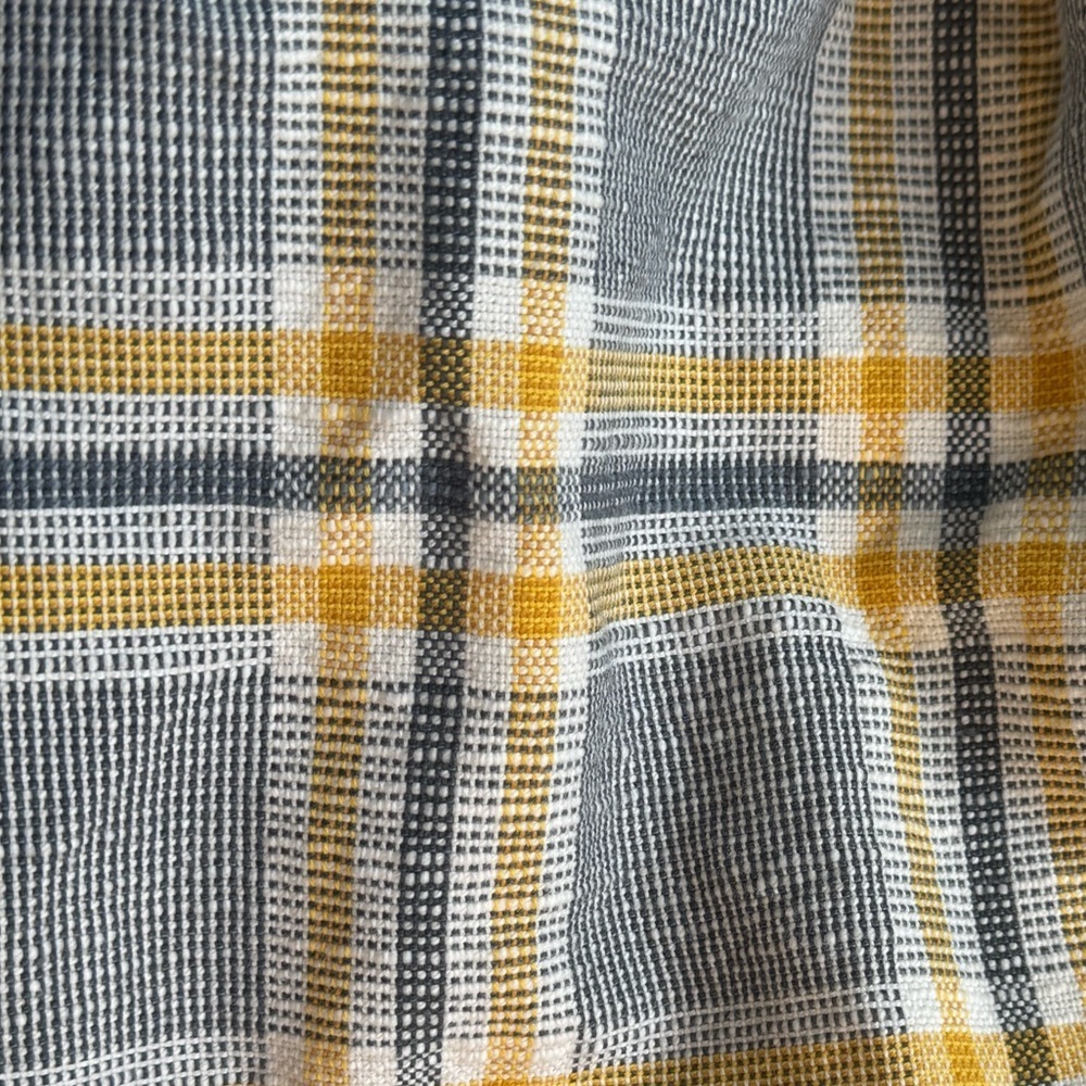 JASON WU Plaid SL Mini A-Line Dress Gray Yellow Zipper Pockets Cotton Silk Sz 4 - Picture 5 of 16